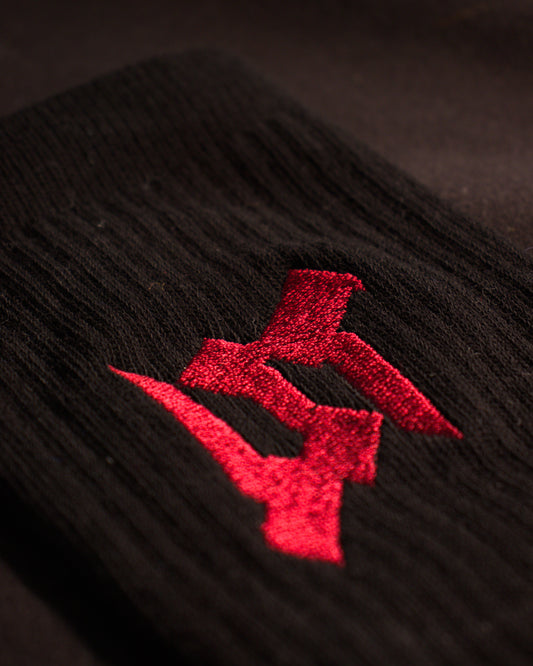 Black embroidered socks