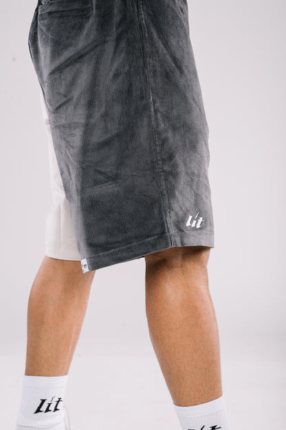 Beige - Charcoal Corduroy Signature Shorts