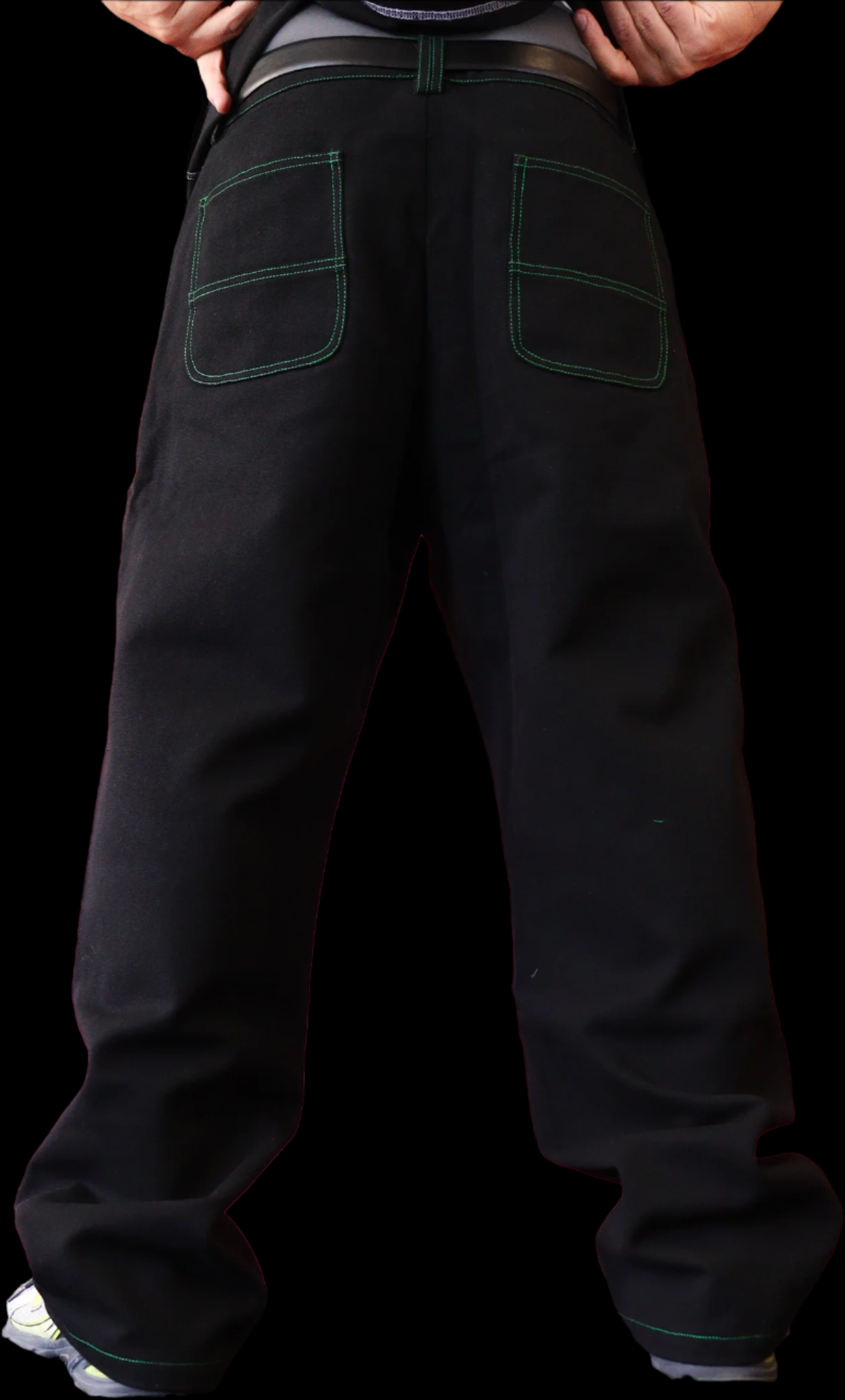 Double Knee Panted Black Pants