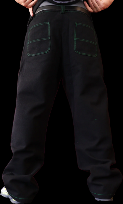 Double Knee Panted Black Pants