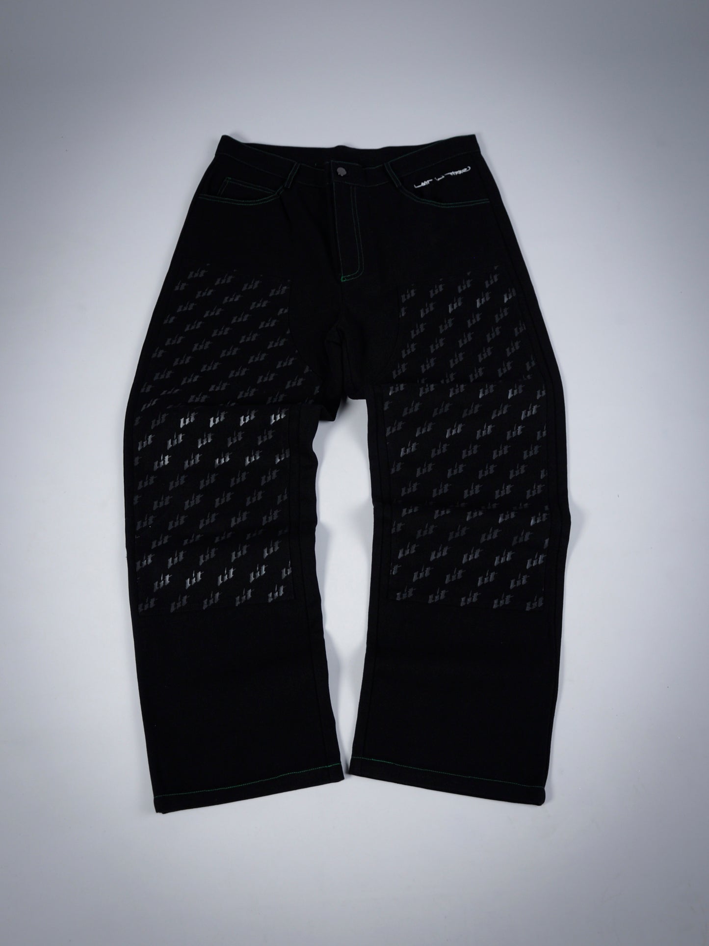 Double Knee Panted Black Pants