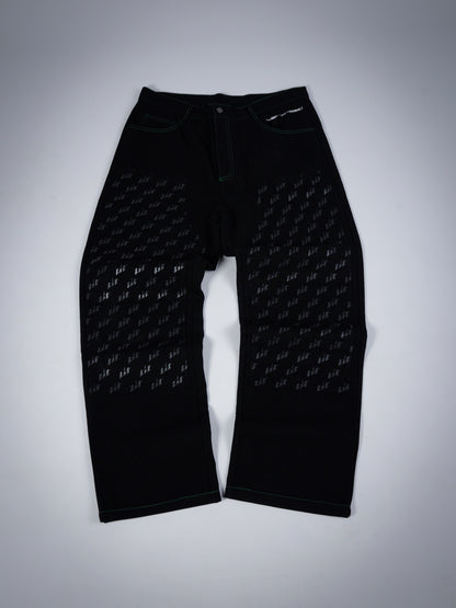 Double Knee Panted Black Pants