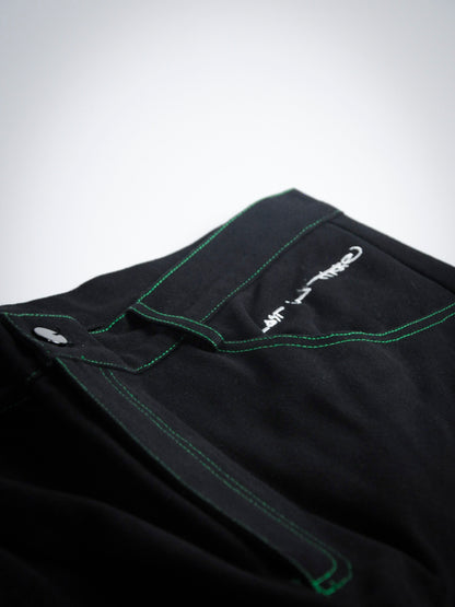 Double Knee Panted Black Pants