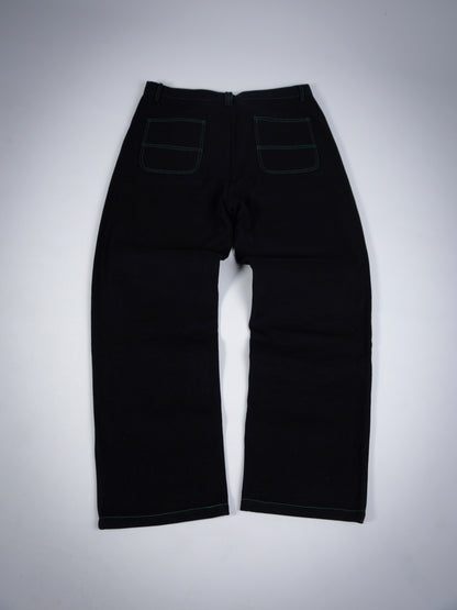 Double Knee Panted Black Pants