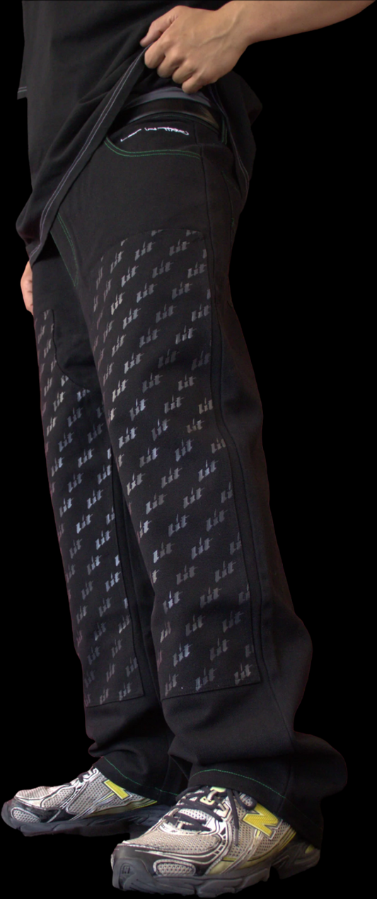 Double Knee Panted Black Pants