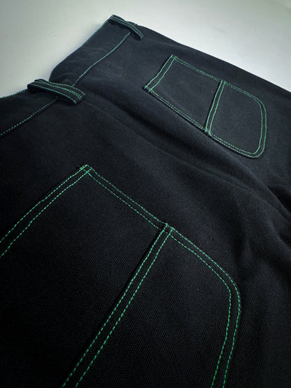 Double Knee Panted Black Pants