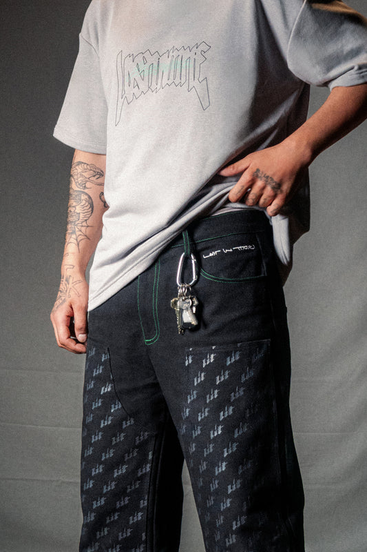 Double Knee Panted Black Pants