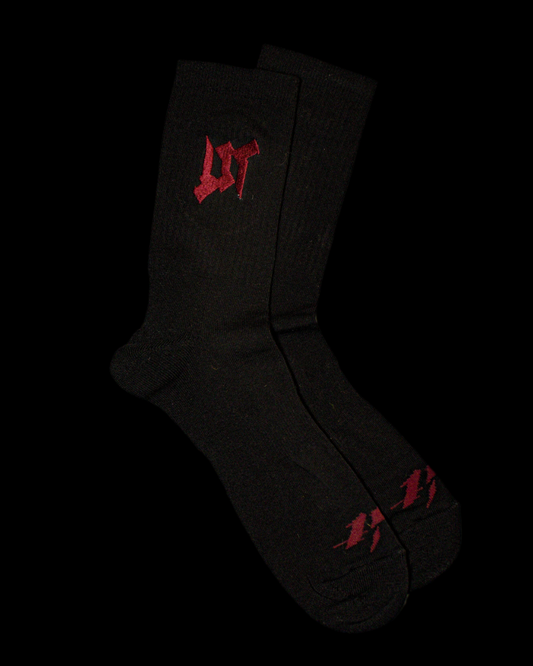 Black embroidered socks