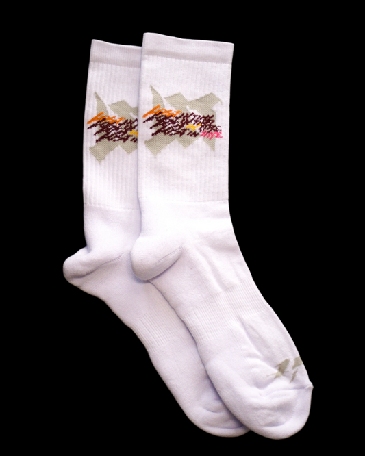 Trpl Clr White Socks