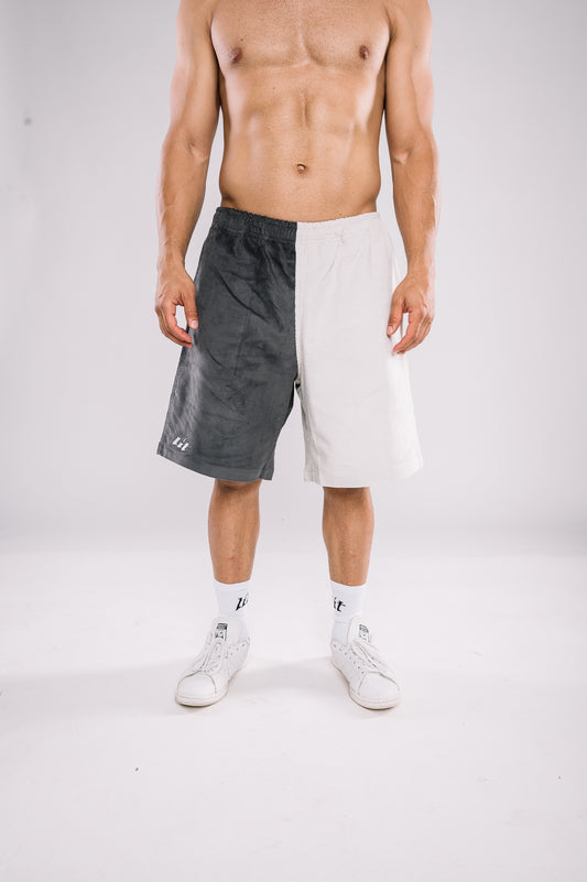 Beige - Charcoal Corduroy Signature Shorts